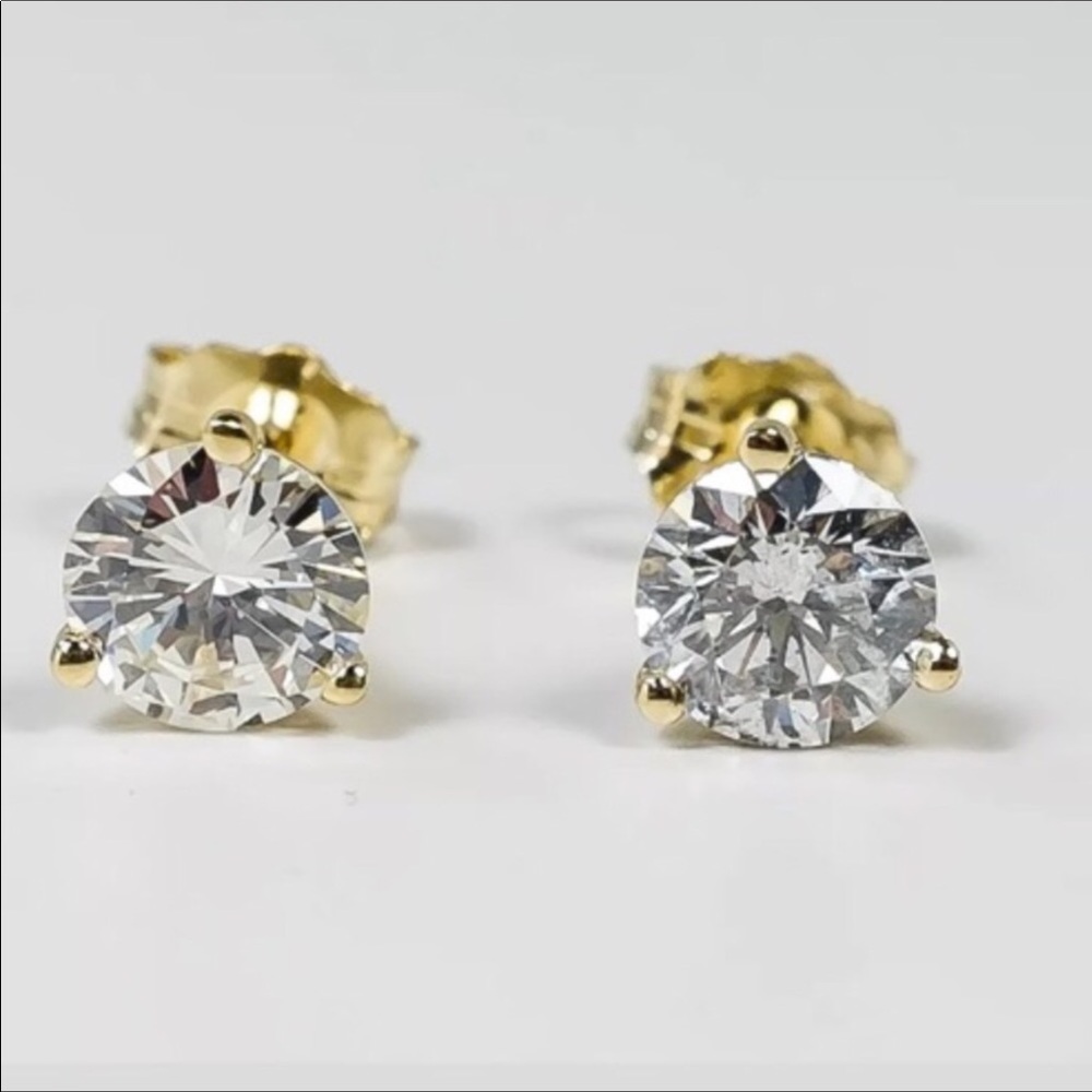 4.0CT Brilliant Diamond 14K Gold Martini Studs